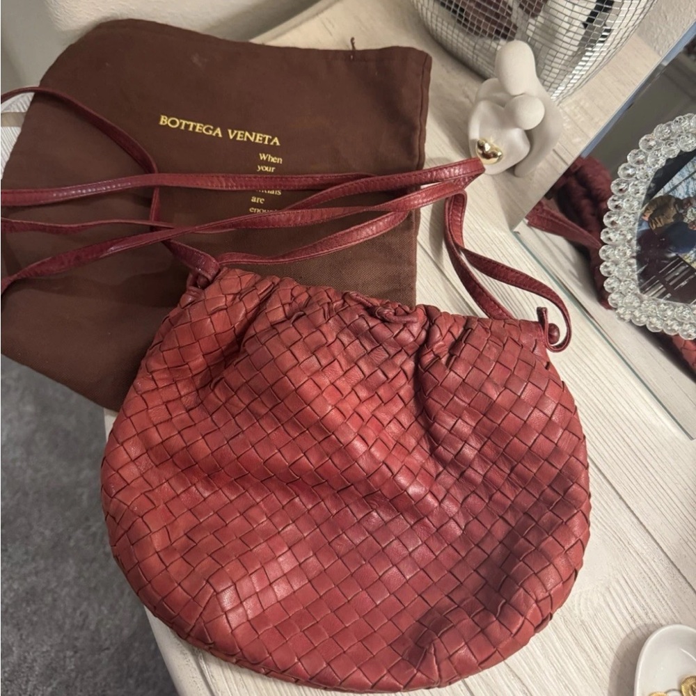 Bottega Veneta Red Woven Crossbody Bag